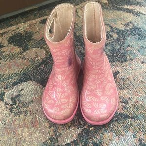 Ugg pink butterfly rain boots